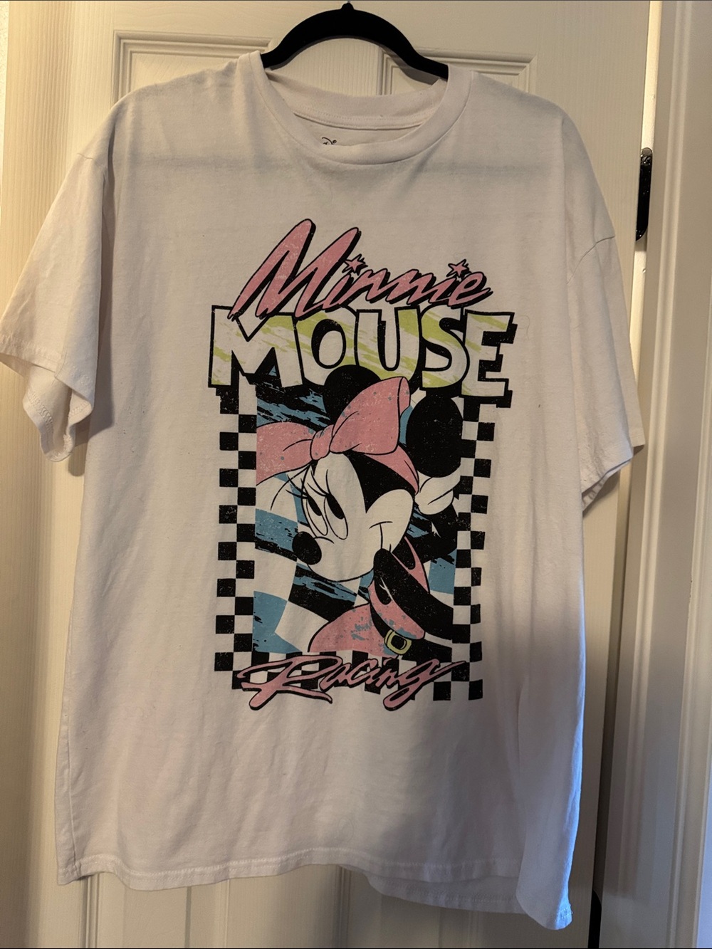 Minnie Mouse Graphic Tee - White with Pink & Black Accents